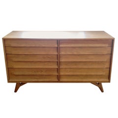 Retro Solid oak eight drawer chest