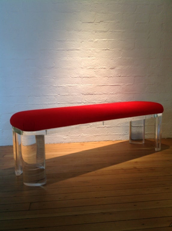 Late 20th Century Lucite bench in the style of Karl Springer