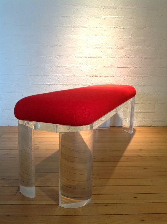 Lucite bench in the style of Karl Springer 1