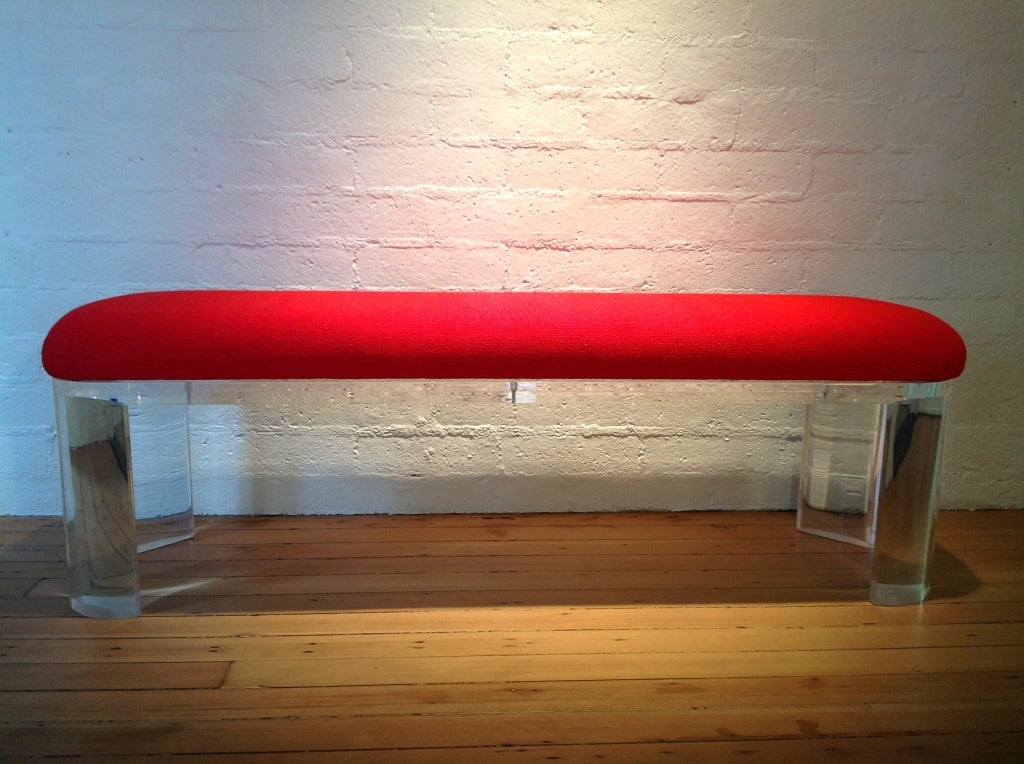 Lucite bench in the style of Karl Springer 2