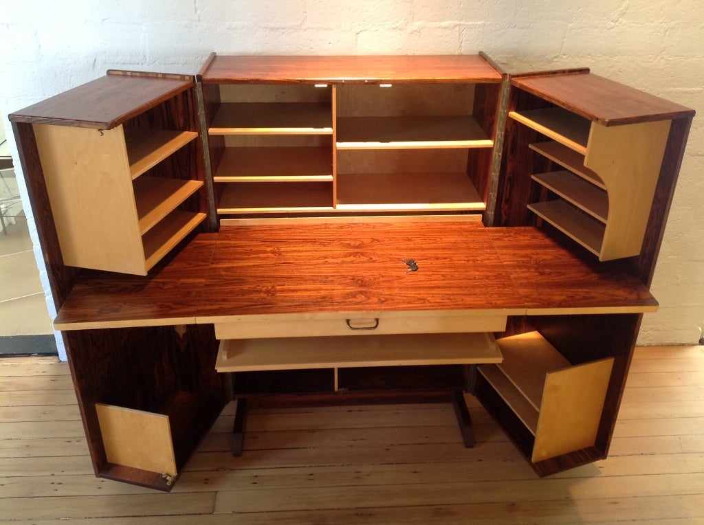 Rosewood fold-up desk at 1stdibs