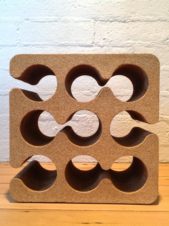 20th Century Frank Gehry  cork and corrugated cardboard wine rack