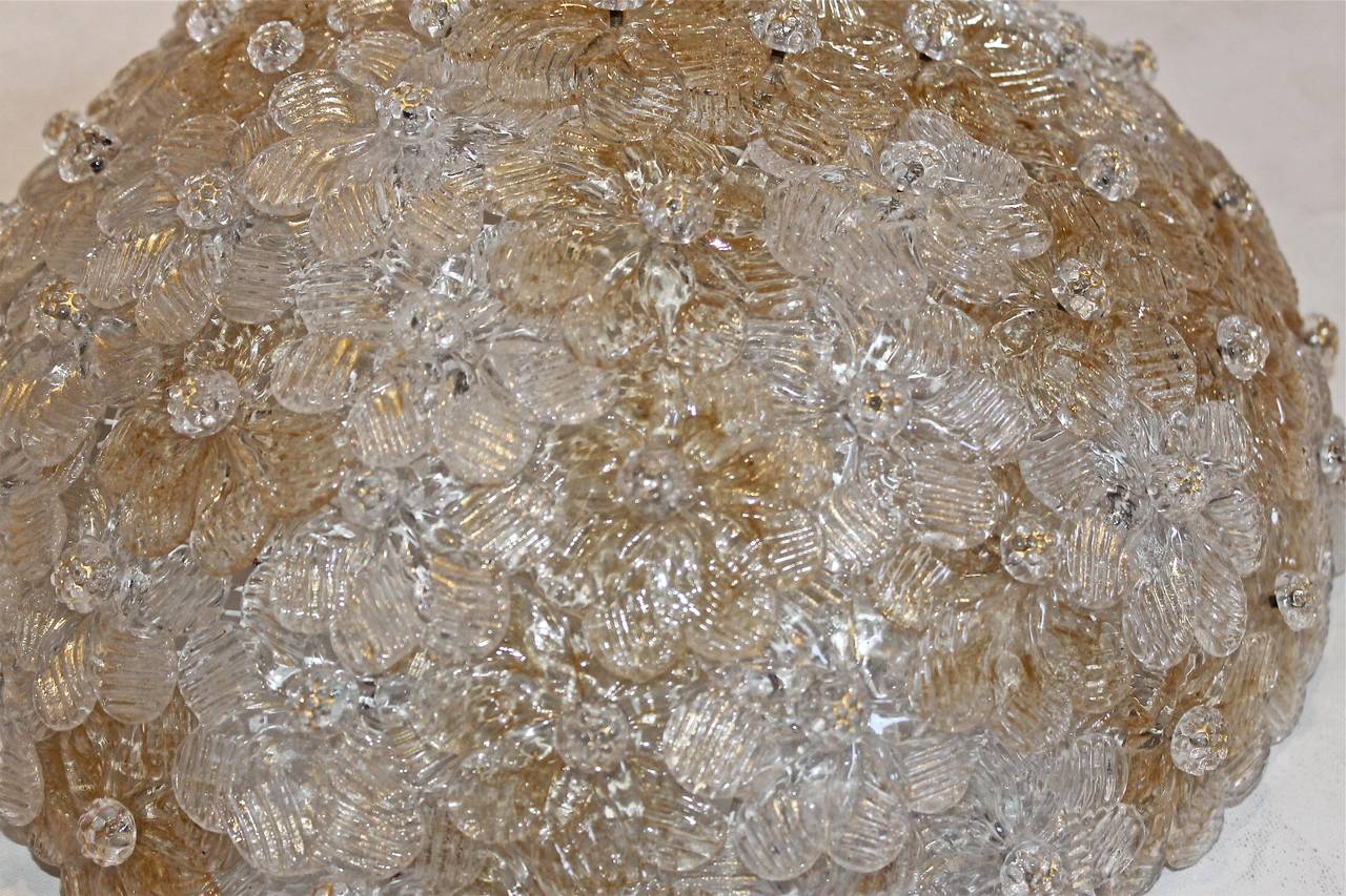 Barovier Murano Glass Floral Flush Mount Ceiling Light 2