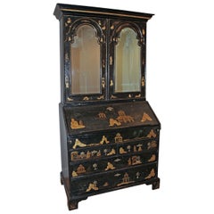 Early 18th Century English Queen Anne Chinoiserie Japanned Secretaire