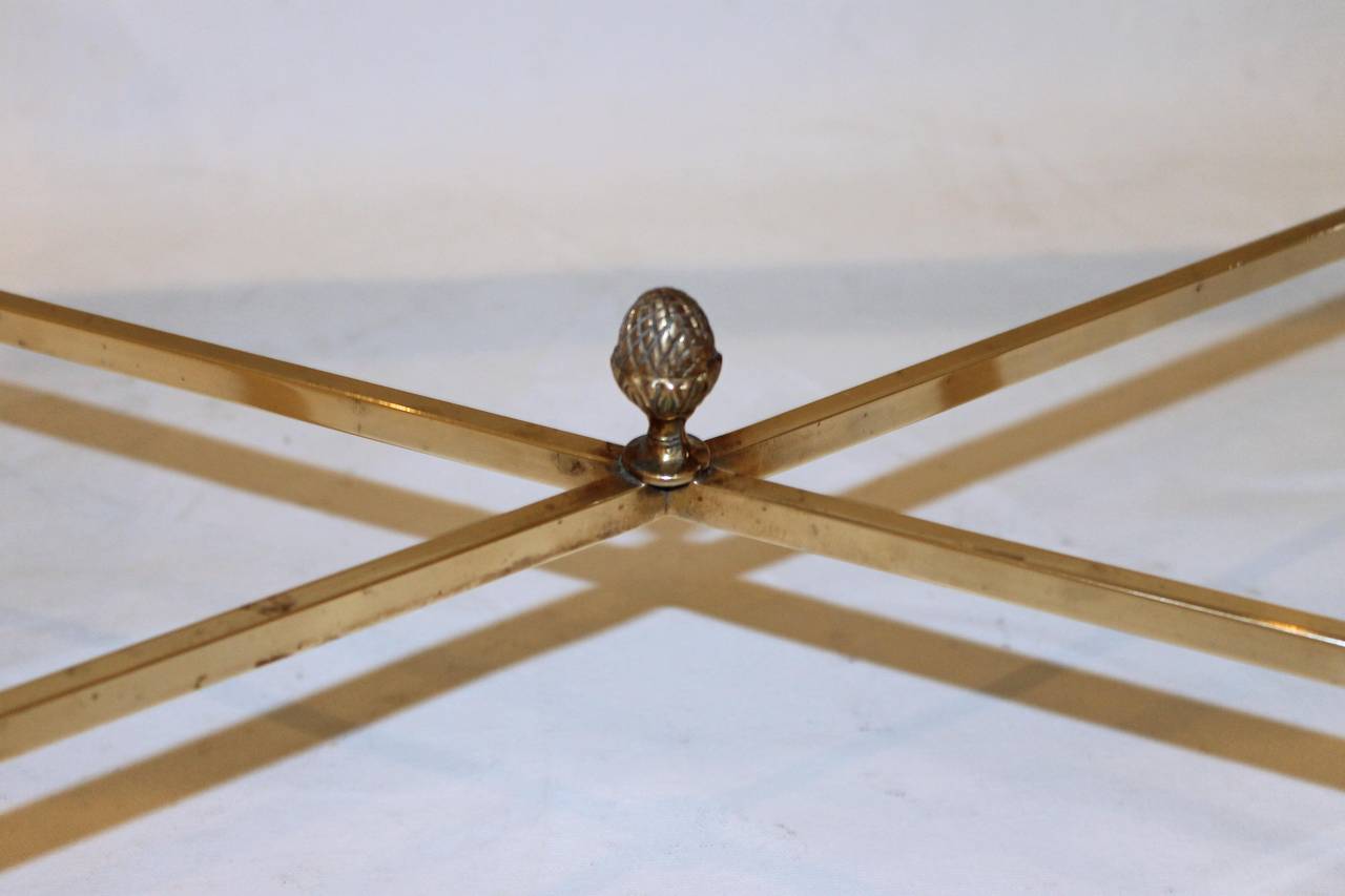 Brass French Maison Jansen Style Cocktail Table