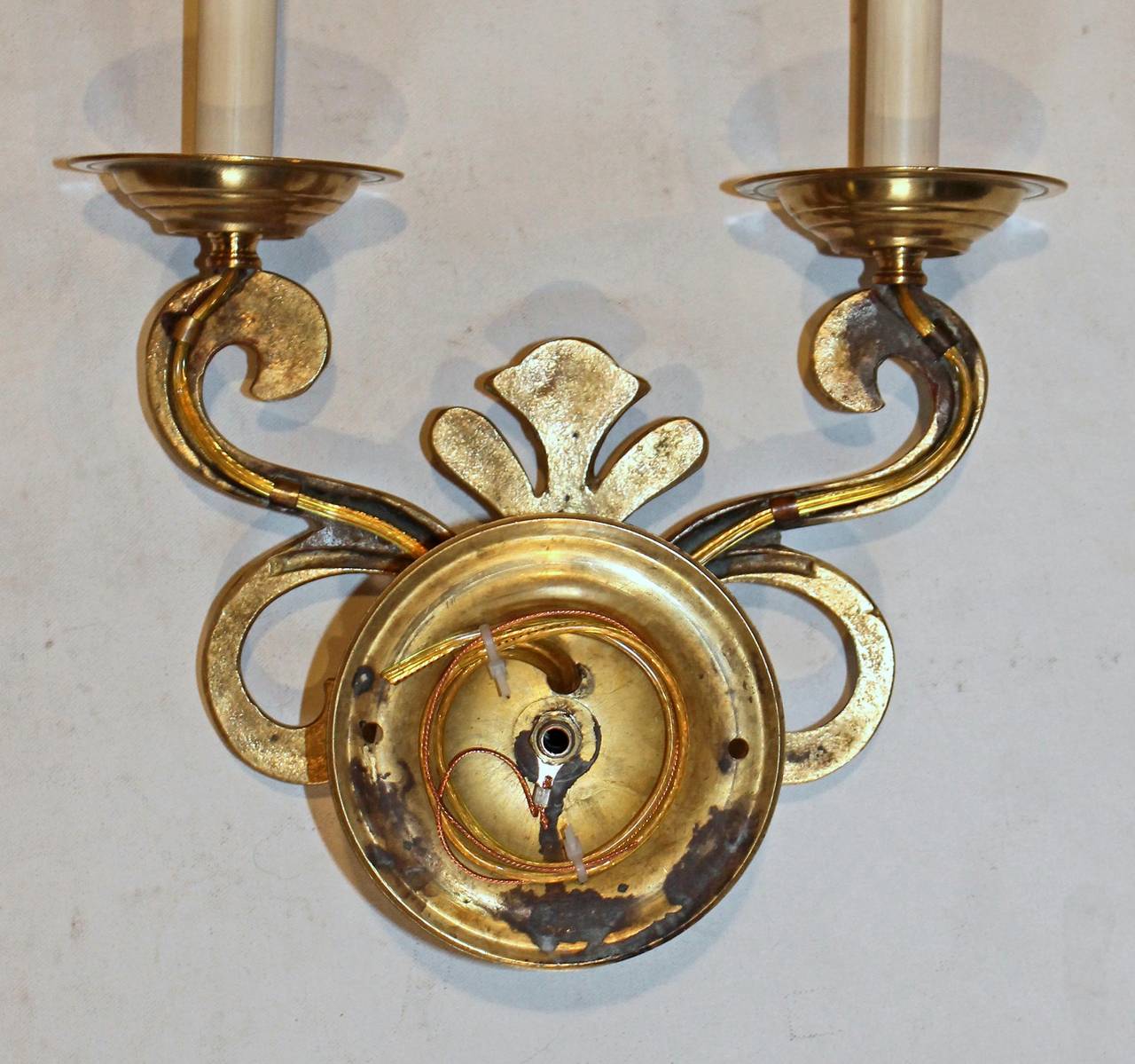 Pair Georgian Style Brass Wall Sconces at 1stdibs