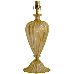 Barovier & Toso Murano Coronado d'Oro Glass Table Lamp