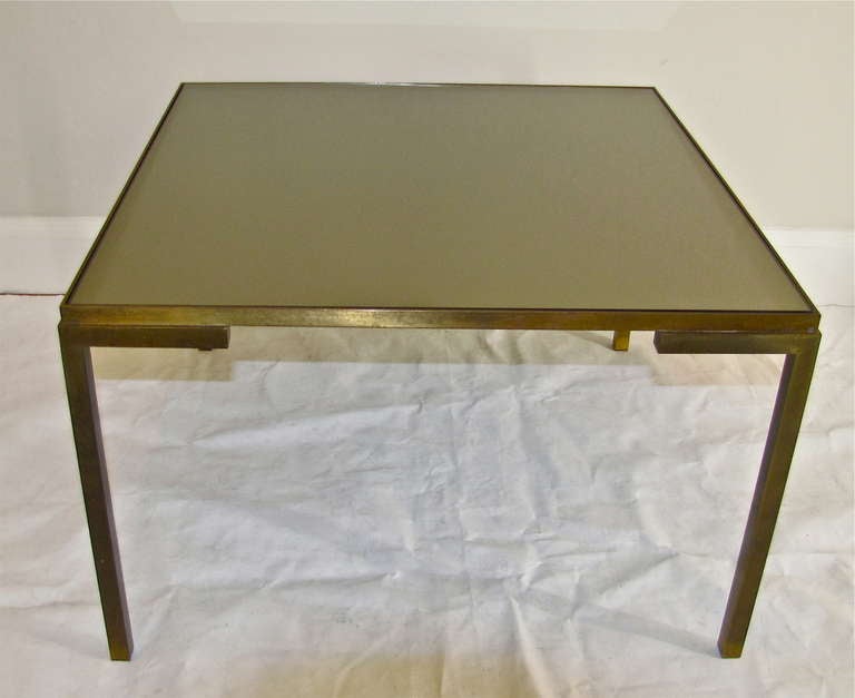 Mid-20th Century French Midcentury Modernist Solid Bronze Square Cocktail Table