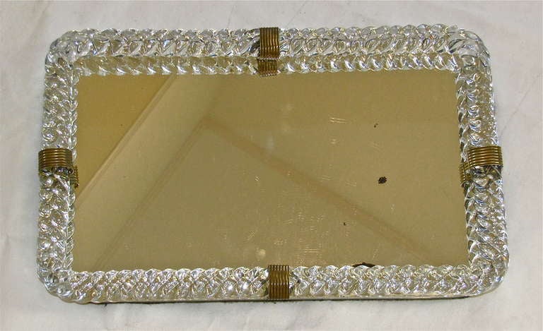 Italian Murano Twisted Glass Rope Vanity Tray