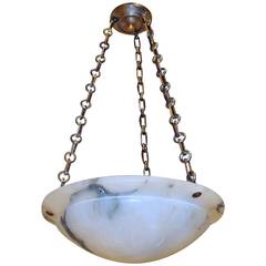 French Directoire Style Alabaster Pendant Chandelier