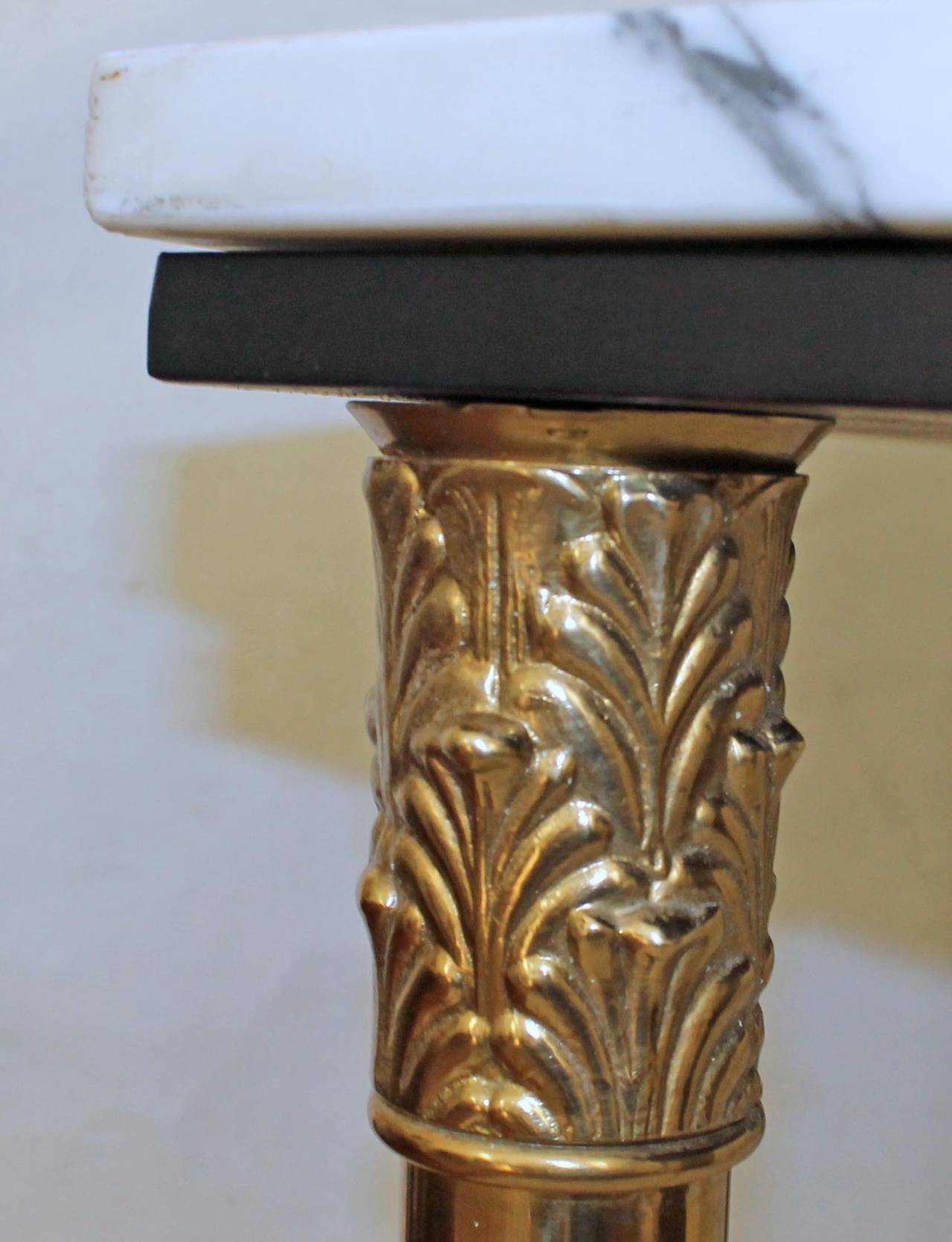 Italian Curule Brass Hall Console Table 4