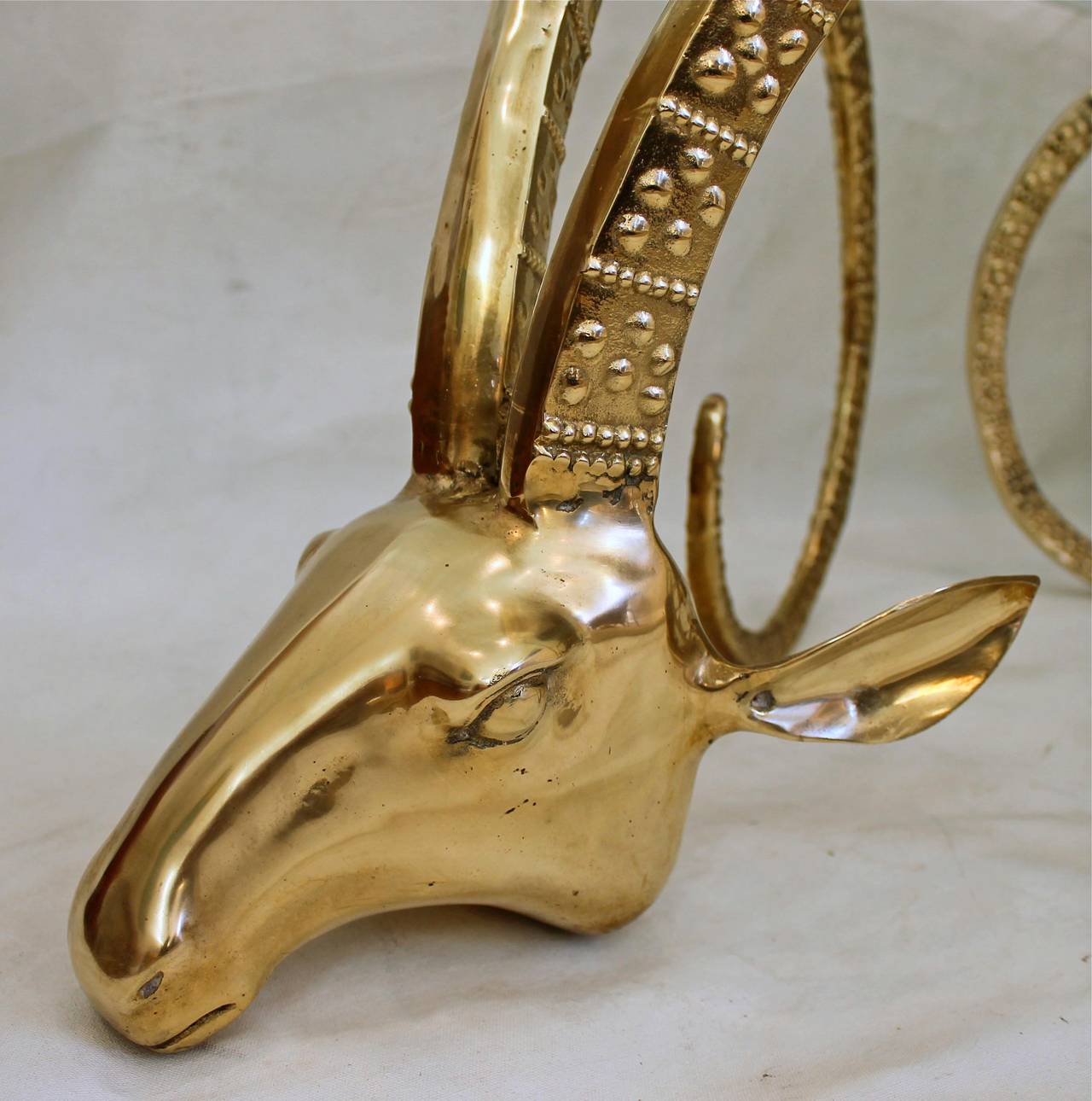 Ibex or Gazelle Brass Coffee Cocktail Table after Chervet 2