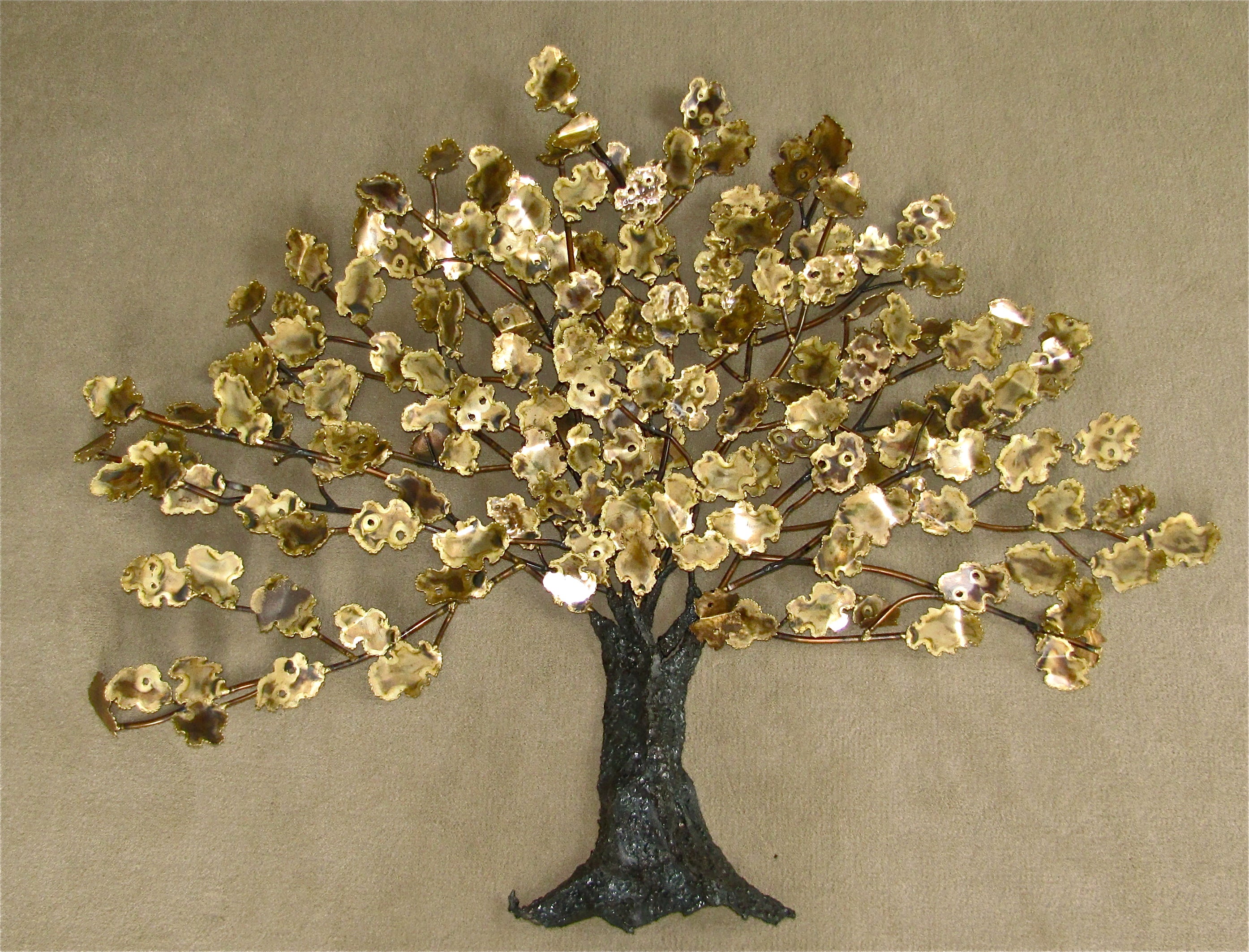 Huge Modern Brass "Tree of Life" Wall Art Sculpture Mid Century