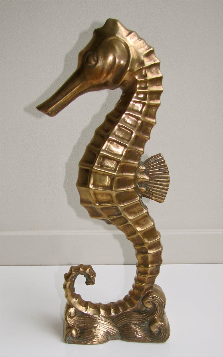 Grouping Brass Shell Fish Seahorse Mid Century 1
