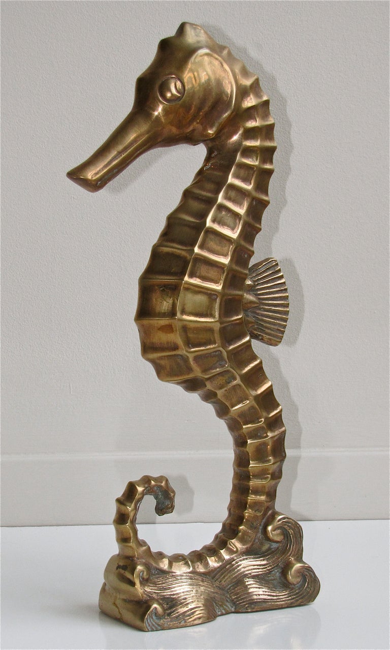 Grouping Brass Shell Fish Seahorse Mid Century 2
