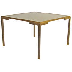 French Midcentury Modernist Solid Bronze Square Cocktail Table
