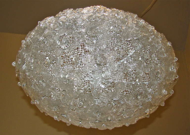 Barovier Murano Oval Floral Glass Ceiling Pendant Light or Chandelier 2