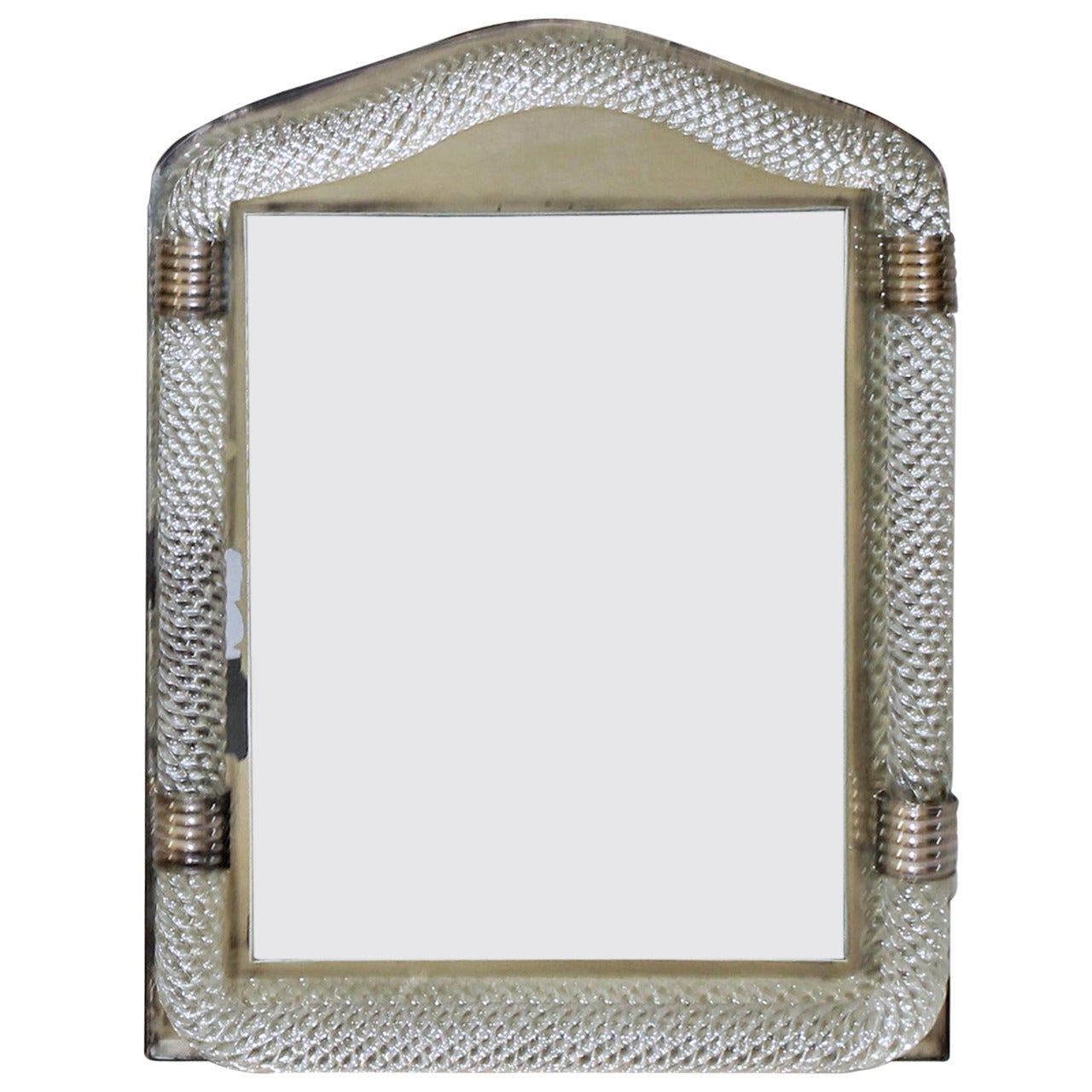 Barovier Murano Glass Rope Brass Picture Frame
