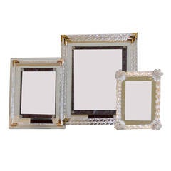 Collection of 3 Italian Twisted Glass Picture Frames