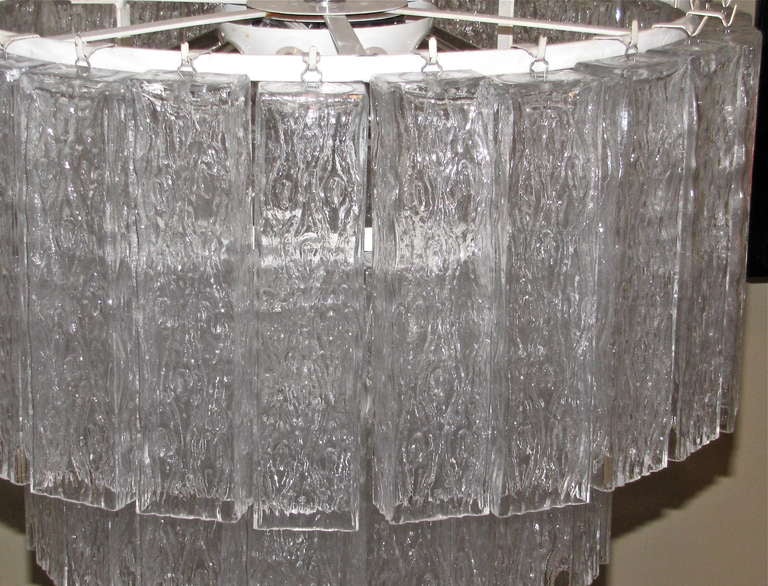 Large Tronchi Murano Rectangular Shaped Glass Chandelier 2