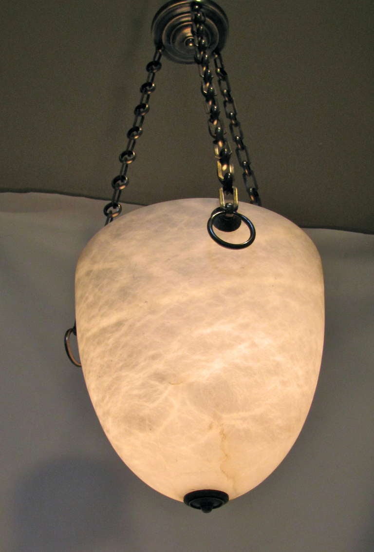 Mid-20th Century Directoire Style French Alabaster Ceiling Pendant Light