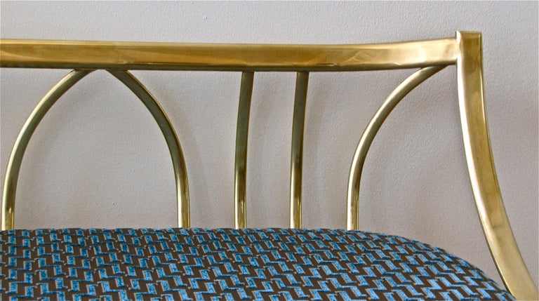 Rare Italian Gio Ponti Style Brass Bench Settee 3