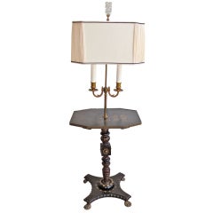 19th Century English Chinoiserie Bronze Lamp Table