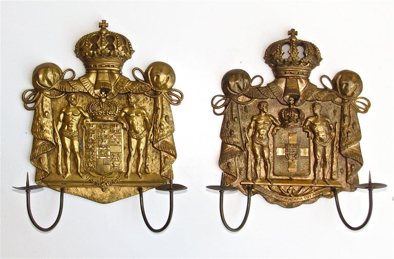 Pair of Gilt Bronze Neo Classic Candle Wall Sconces 3