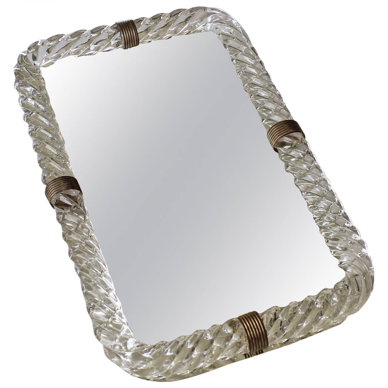 Venini Style Murano Twisted Glass Rope Vanity Tray at 1stdibs