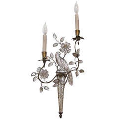 French Maison Bagues Crystal Parrot Single Sconce