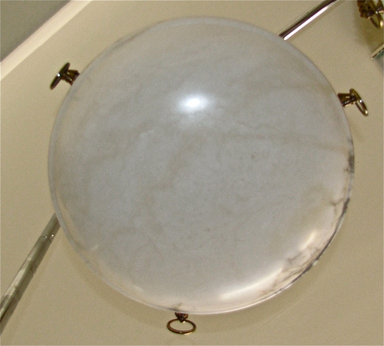 Pair French Alabaster Ceiling Light Pendants 2