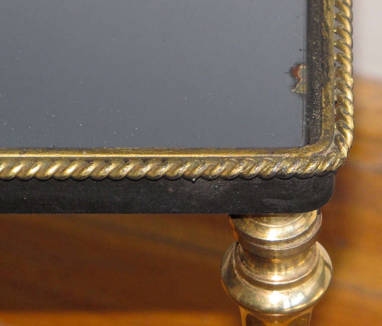 French Set 3 Brass Mirrored Top Nesting Tables 3