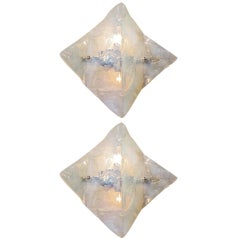 Pair Opalescent Glass "Ray" Mazzega Wall Sconces