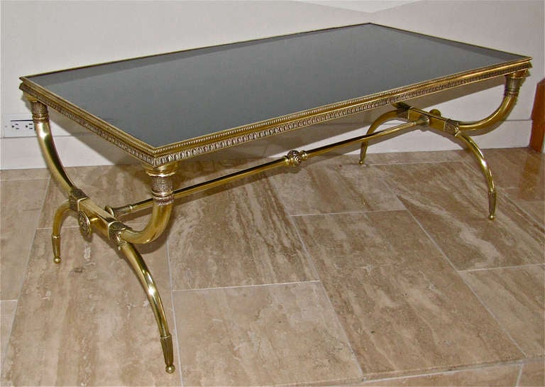 French Curule Bronze Cocktail Table at 1stDibs
