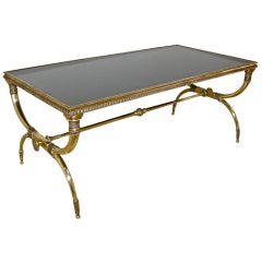 French Curule Bronze Cocktail Table