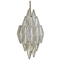 Vintage Venini Murano Polyhedral Glass Chandelier