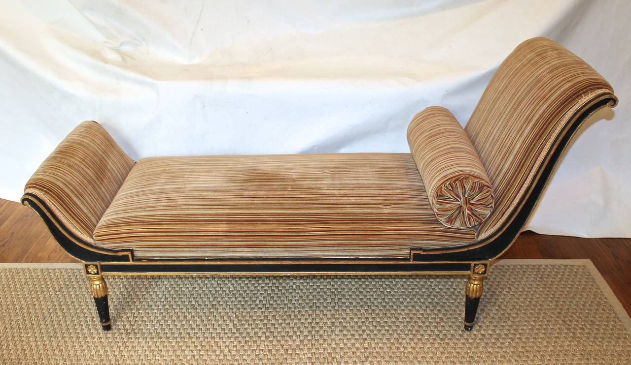 French Parcel Gilt Directoire Style Recamier or Chaise Longue 4