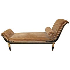 French Parcel Gilt Directoire Style Recamier or Chaise Longue