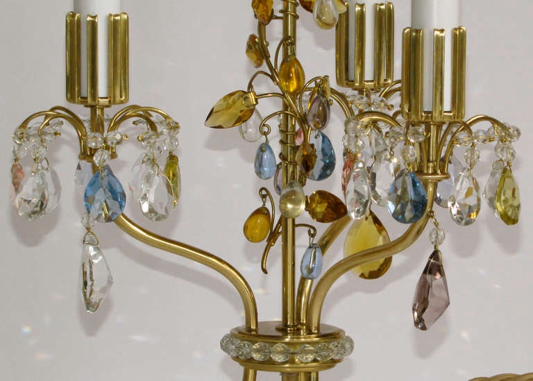 Rare Pair of Lobmeyr Haerdtl Crystal Brass Table Lamps In Good Condition In Palm Springs, CA