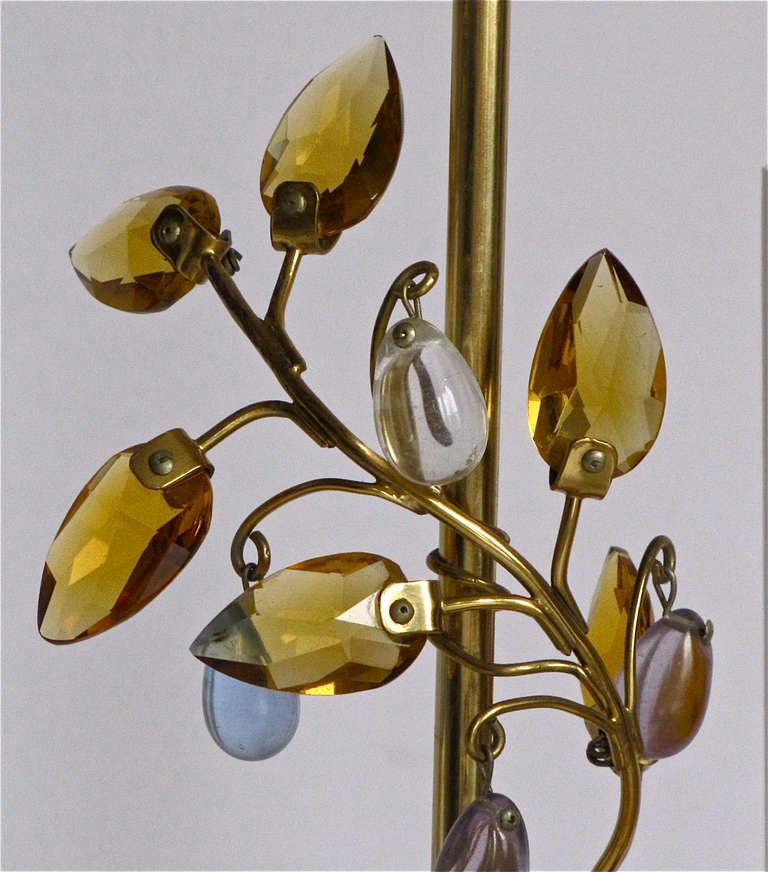 Rare Pair of Lobmeyr Haerdtl Crystal Brass Table Lamps 1
