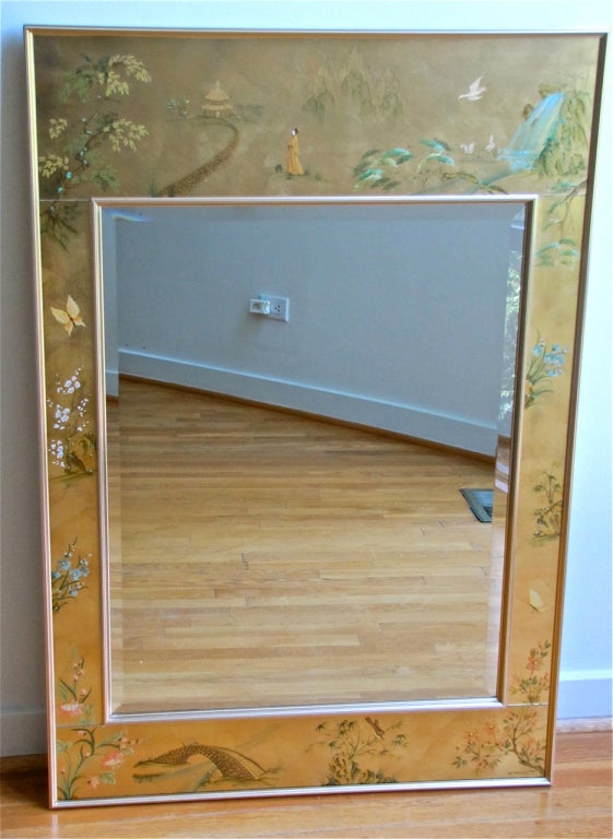 LaBarge Asian Eglomise Wall Mirror 1