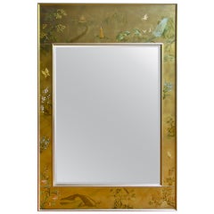 LaBarge Asian Eglomise Wall Mirror