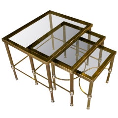 Trio French Brass Nesting Tables