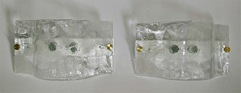 Pair of Mazzega Italian Glass Wall Sconces 5