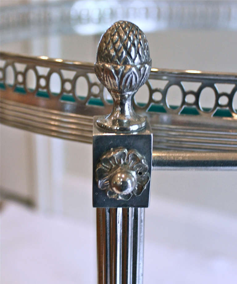 French Silver Plated Two-Tier Bar Cart 4