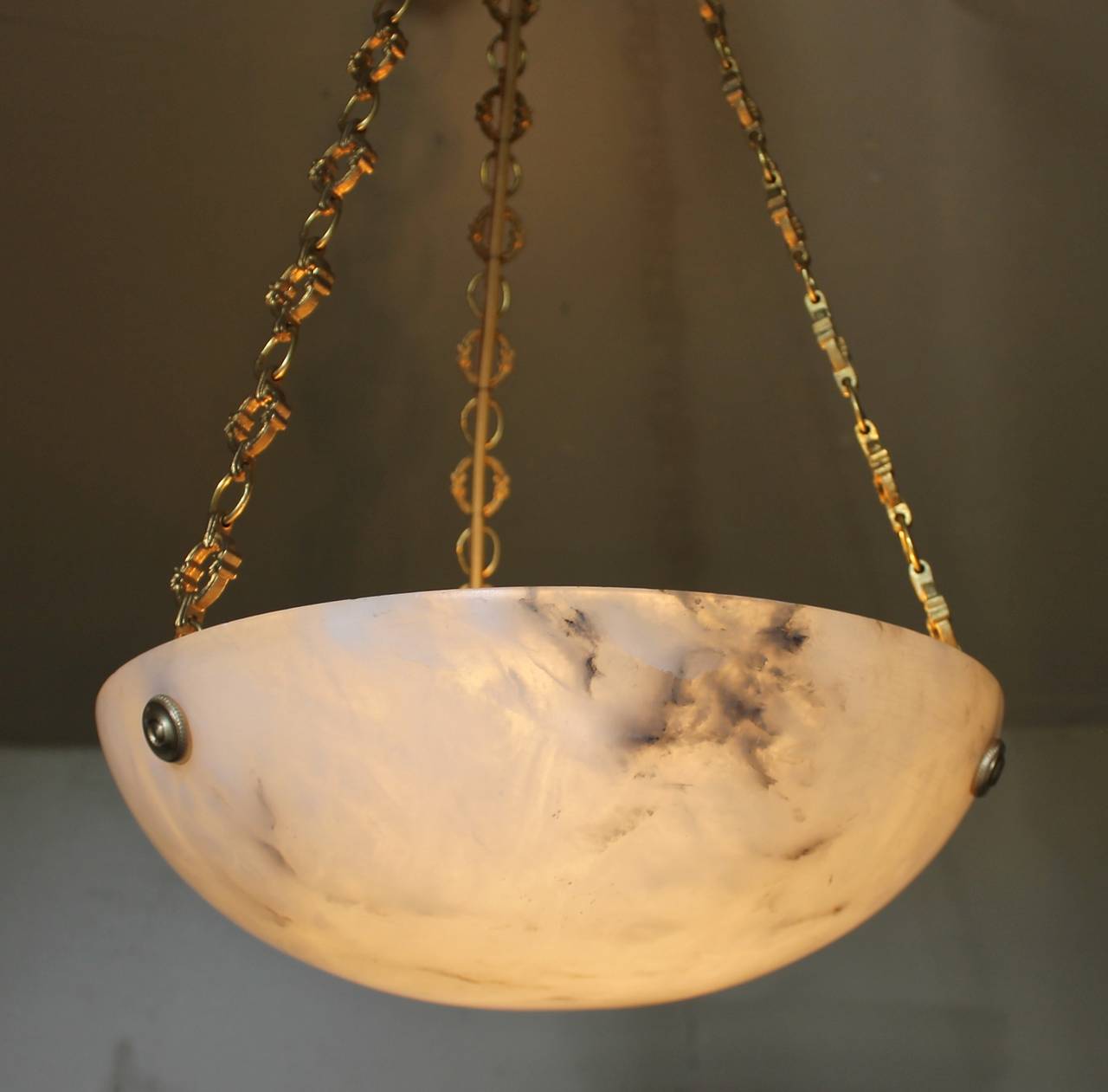 French Directoire Style Alabaster Ceiling Pendant Light 1