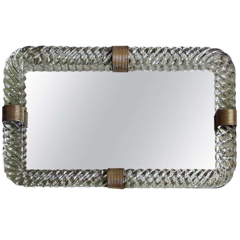 Venini Style Murano Twisted Glass Rope Vanity Tray