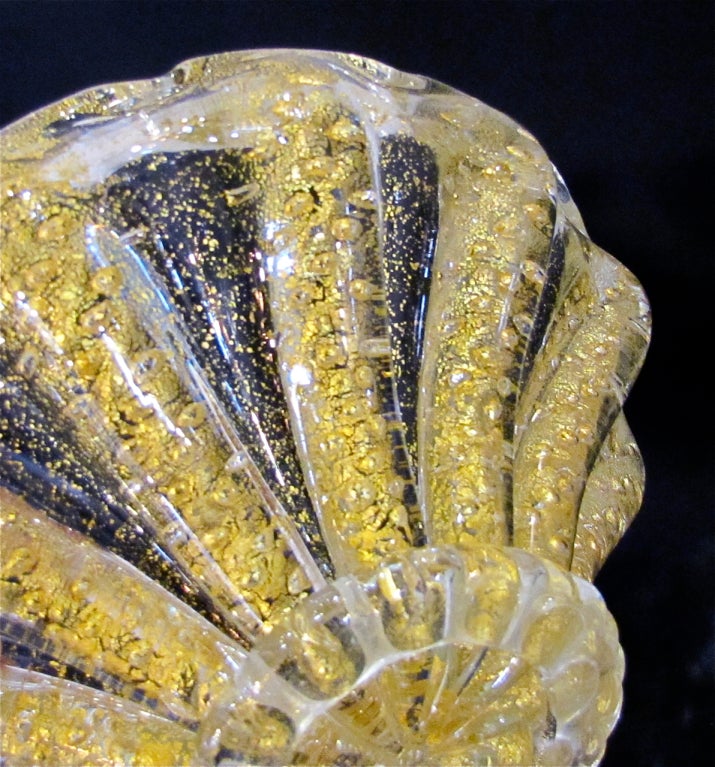 Cordonato d'Oro Murano Gold Glass Bowl at 1stdibs