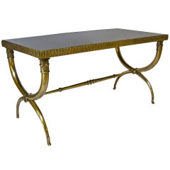 French Curule Bronze Cocktail Coffee Table
