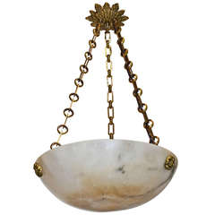 French Alabaster Pendant Chandelier